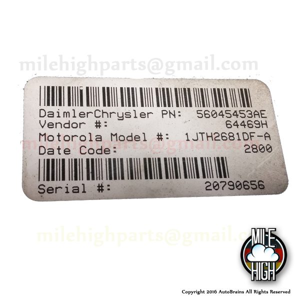 01-03 Dodge Dakota Durango Central Timer Alarm Control Module P56045453AE - Image 3