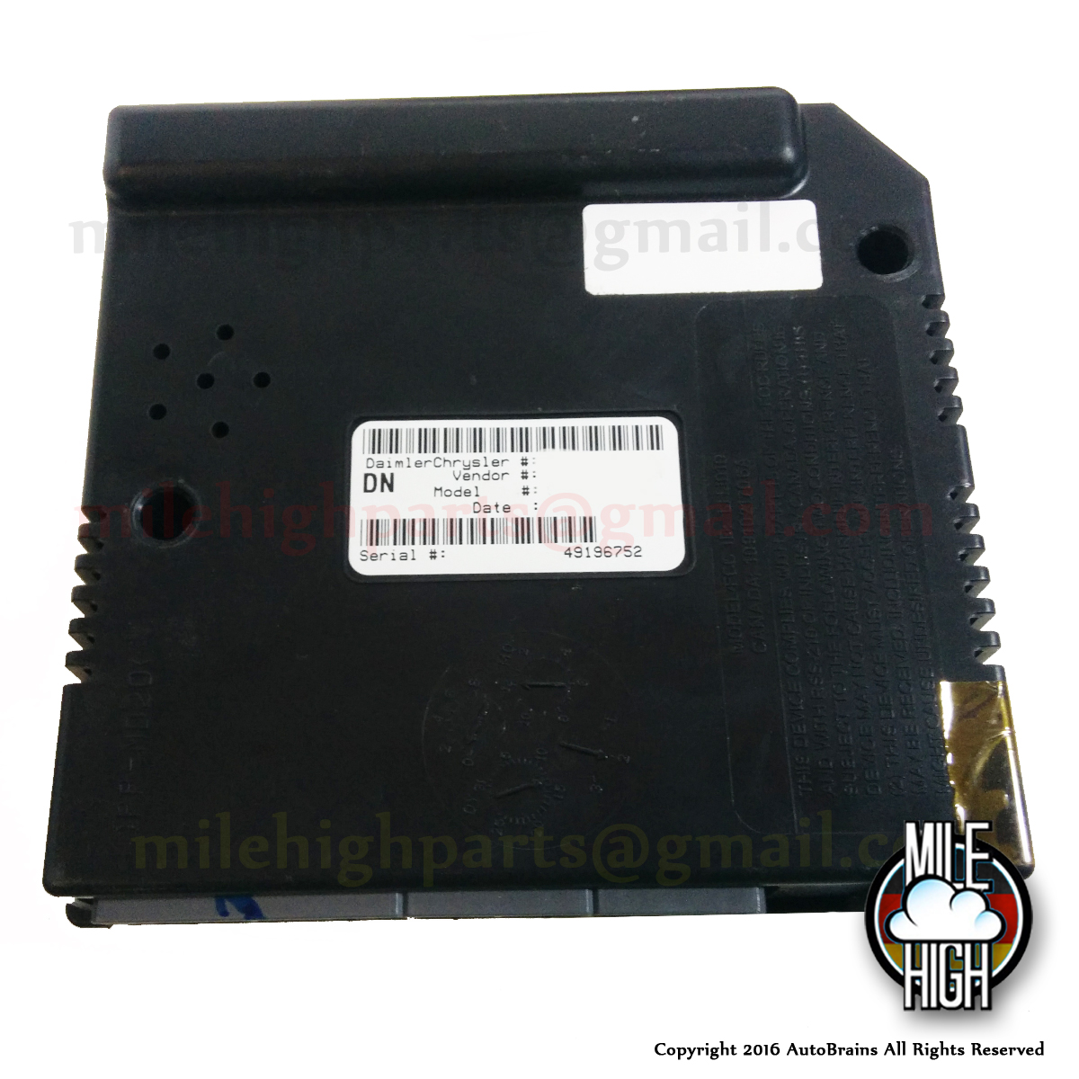 01 03 Dodge Dakota Durango Central Timer Alarm Body Module