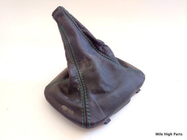 91 - 99 Mitsubishi 3000GT Custom Shift Boot Black Leather with Green Stitching