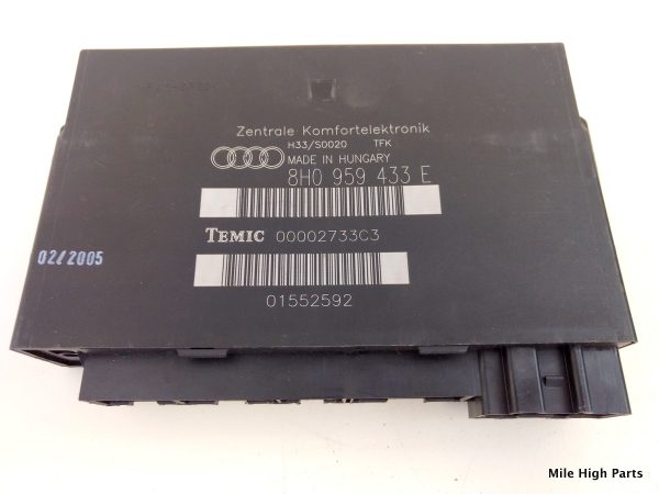 03 - 09 Audi A4 S4 Convertible Comfort Control Module CCM - 8H0959433E